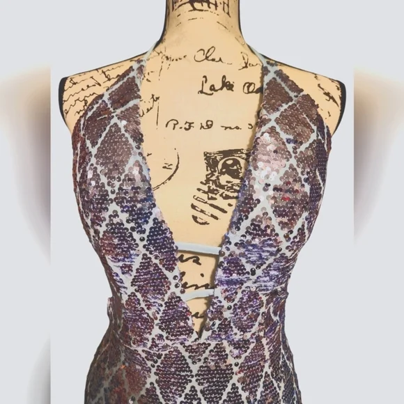 Giffniseti Sequin Halter Top Dress - Picture 7 of 10